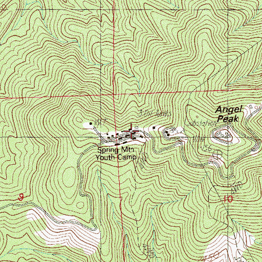 Topographic Map of Spring Mountain Youth Camp, NV