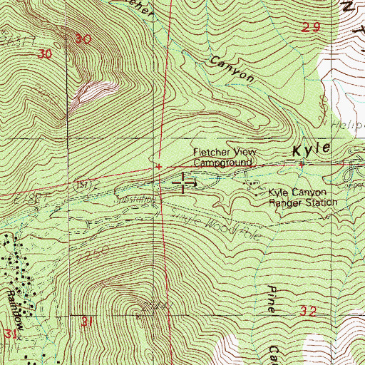 Topographic Map of Fletcher View Campground, NV