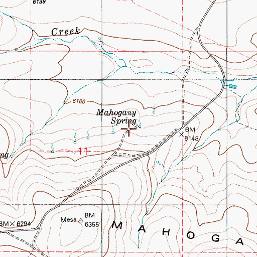 Topographic Map of Mahogany Spring, NV