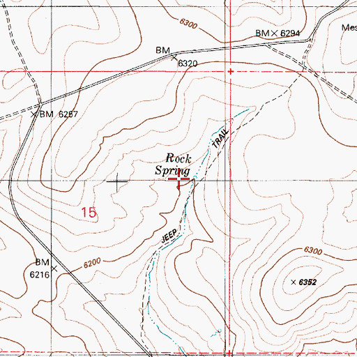 Topographic Map of Rock Spring, NV