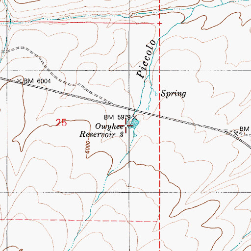 Topographic Map of Owyhee Reservoir 3, NV