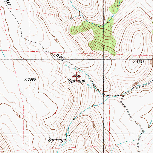 Topographic Map of Big Springs, NV