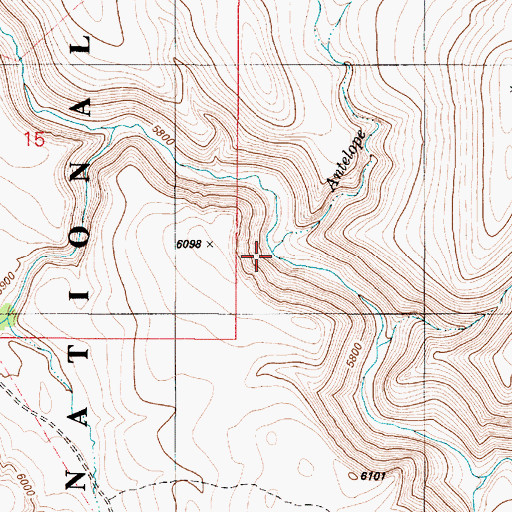 Topographic Map of Antelope Creek, NV