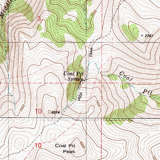 Topographic Map of Coal Pit Spring, NV