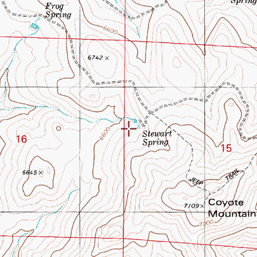 Topographic Map of Stewart Spring, NV