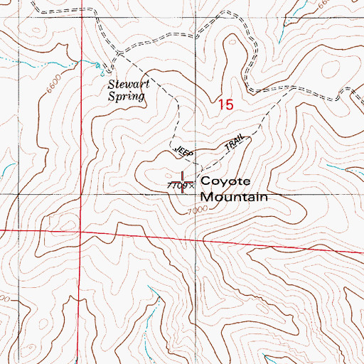 Topographic Map of Coyote Mountain, NV