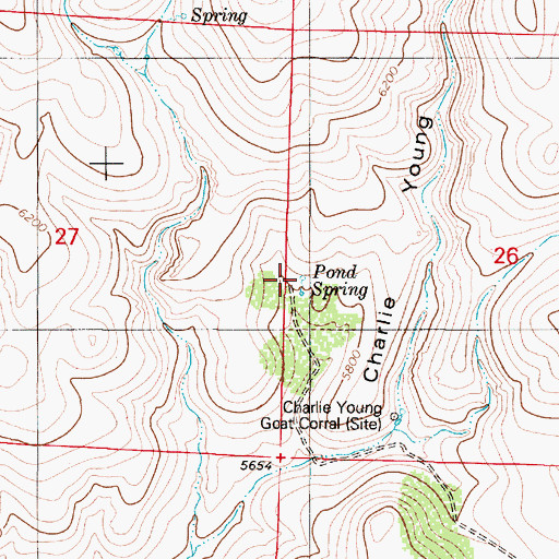 Topographic Map of Pond Spring, NV