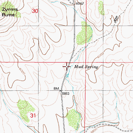 Topographic Map of Mud Spring, NV