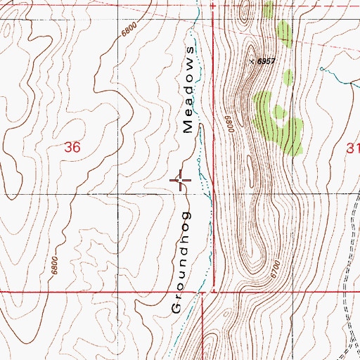 Topographic Map of Groundhog Meadows, NV