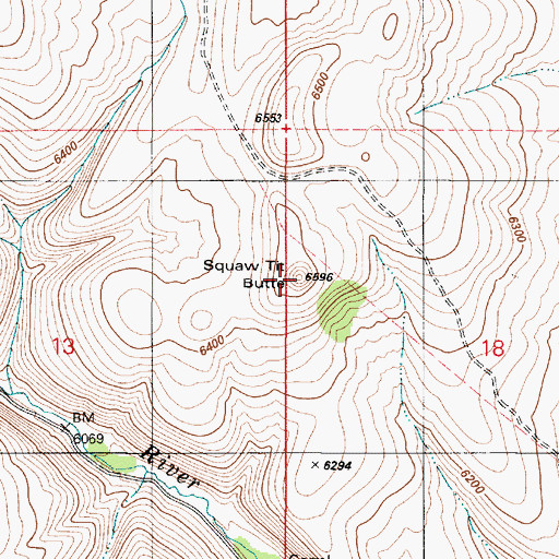 Topographic Map of Squaw Tit Butte, NV