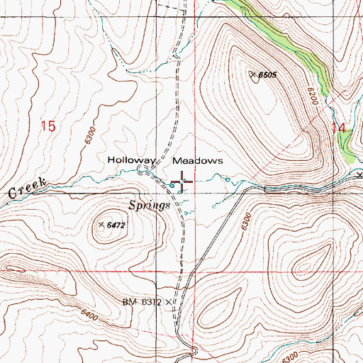 Topographic Map of Holloway Meadows, NV