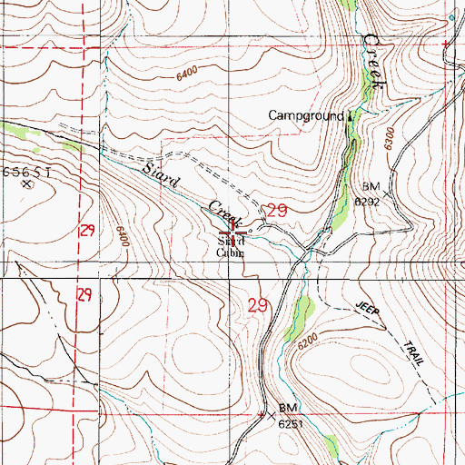 Topographic Map of Siard Cabin, NV