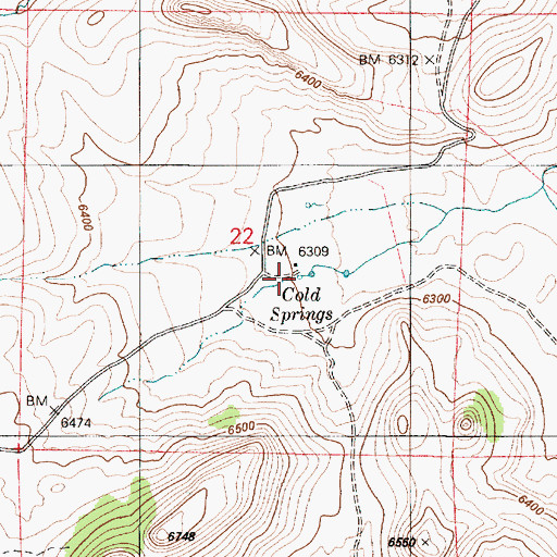 Topographic Map of Cold Springs, NV