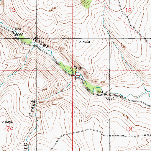 Topographic Map of Chicken Creek, NV