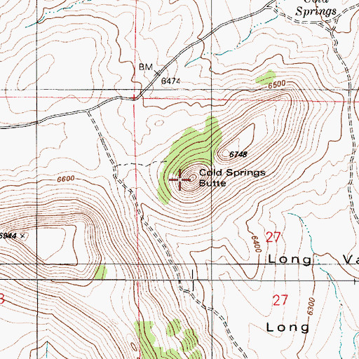 Topographic Map of Cold Springs Butte, NV