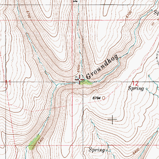 Topographic Map of West Fork Groundhog Creek, NV