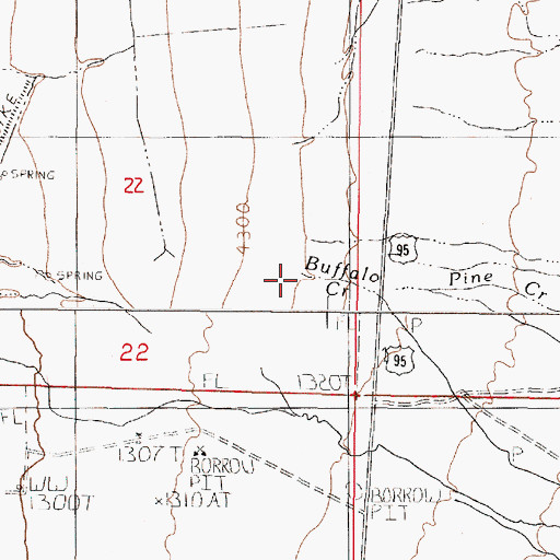 Topographic Map of Buffalo Creek, NV