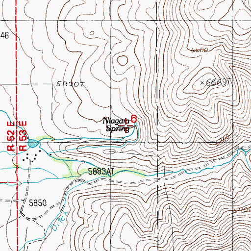 Topographic Map of Niagara Spring, NV