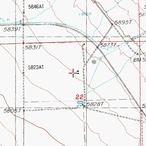 Topographic Map of Harbecke Ranch, NV