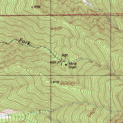 Topographic Map of Troy Mine, NV