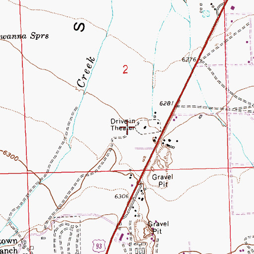 Topographic Map of Drive Inn Theatre, NV