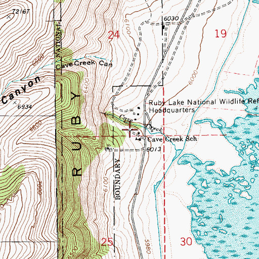 Topographic Map of Woodwards Mill (historical), NV