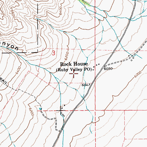 Topographic Map of Rock House Ranch, NV