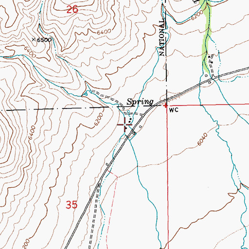 Topographic Map of Ward Ranch, NV