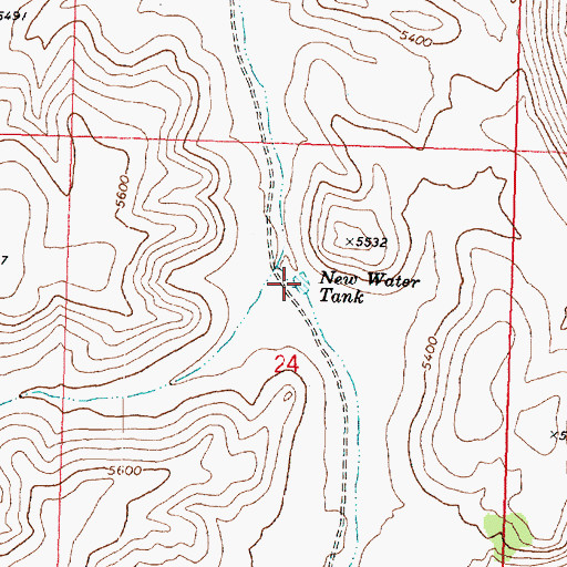 Topographic Map of New Water Tank, AZ