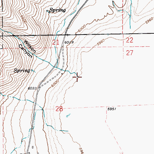 Topographic Map of Wilson Creek, NV