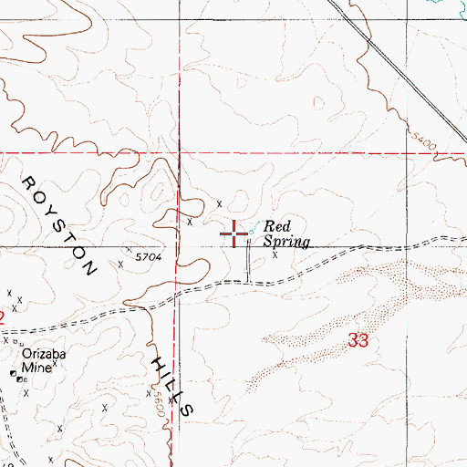 Topographic Map of Red Spring, NV