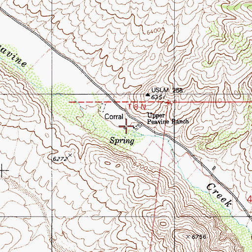 Topographic Map of Upper Peavine Ranch, NV