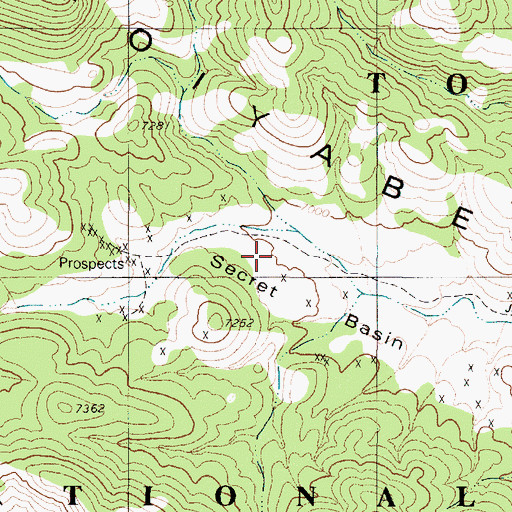 Topographic Map of Secret Basin, NV
