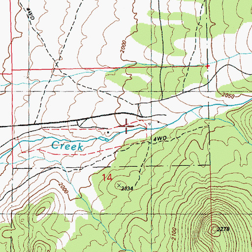 Topographic Map of Mattier Ranch, NV