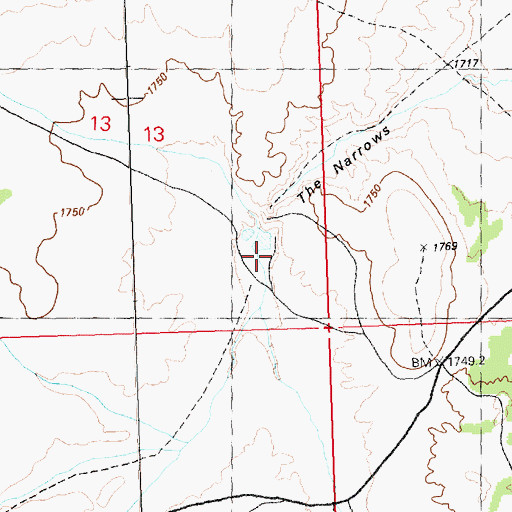 Topographic Map of Weaver Creek, NV
