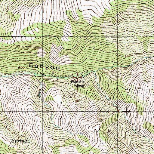 Topographic Map of Hamlin Mine, NV