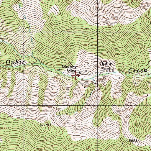 Topographic Map of Murphy Mine, NV