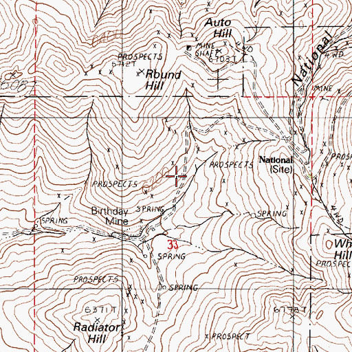Topographic Map of National (historical), NV