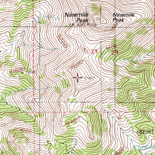 Topographic Map of Merriam Peak, NV