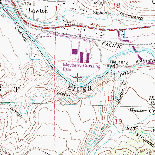 Topographic Map of Mayberry Crossing Park, NV