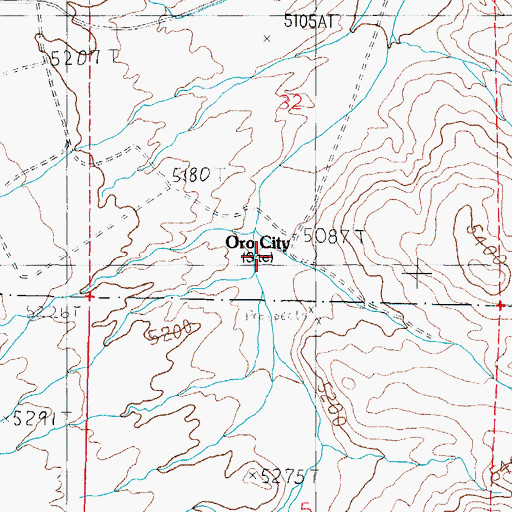 Topographic Map of Oro City (historical), NV