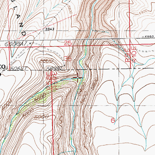 Topographic Map of Dove Creek Canyon, NV