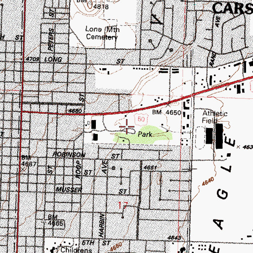 Topographic Map of Mills Park, NV