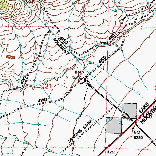 Topographic Map of Queen (historical), NV