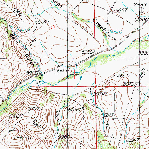 Topographic Map of Wood Gulch Creek, NV