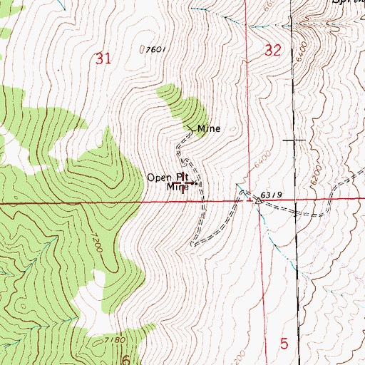 Topographic Map of Silver Star Queens Mine, NV