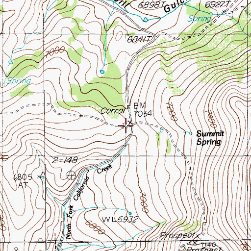 Topographic Map of Yankee Bill Summit, NV