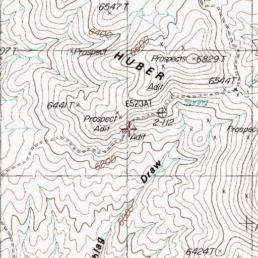 Topographic Map of Rosella Mine, NV