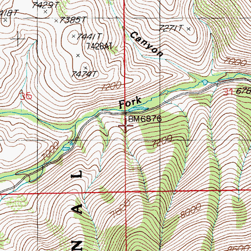 Topographic Map of Northfork Campgrounds, NV