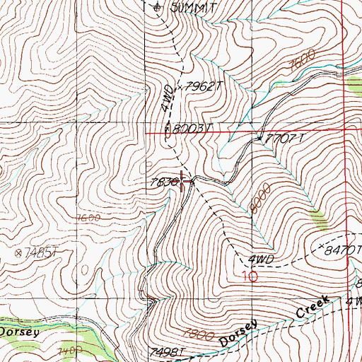 Topographic Map of North Fork Jack Creek Summit, NV